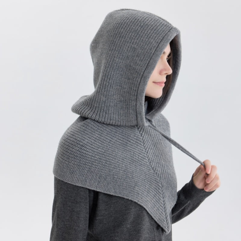 Herbert Unisex Multi-Way Windproof Knitted Balaclava Snood Hood, Ink Black