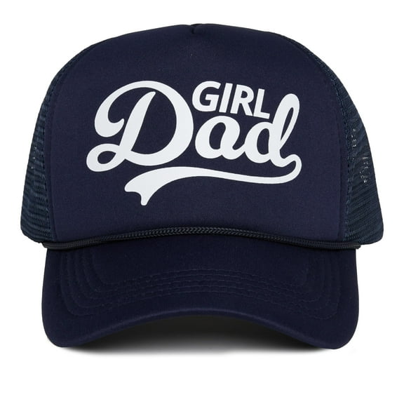 Foam Snapback Trucker Hat - Girl Dad (Navy)