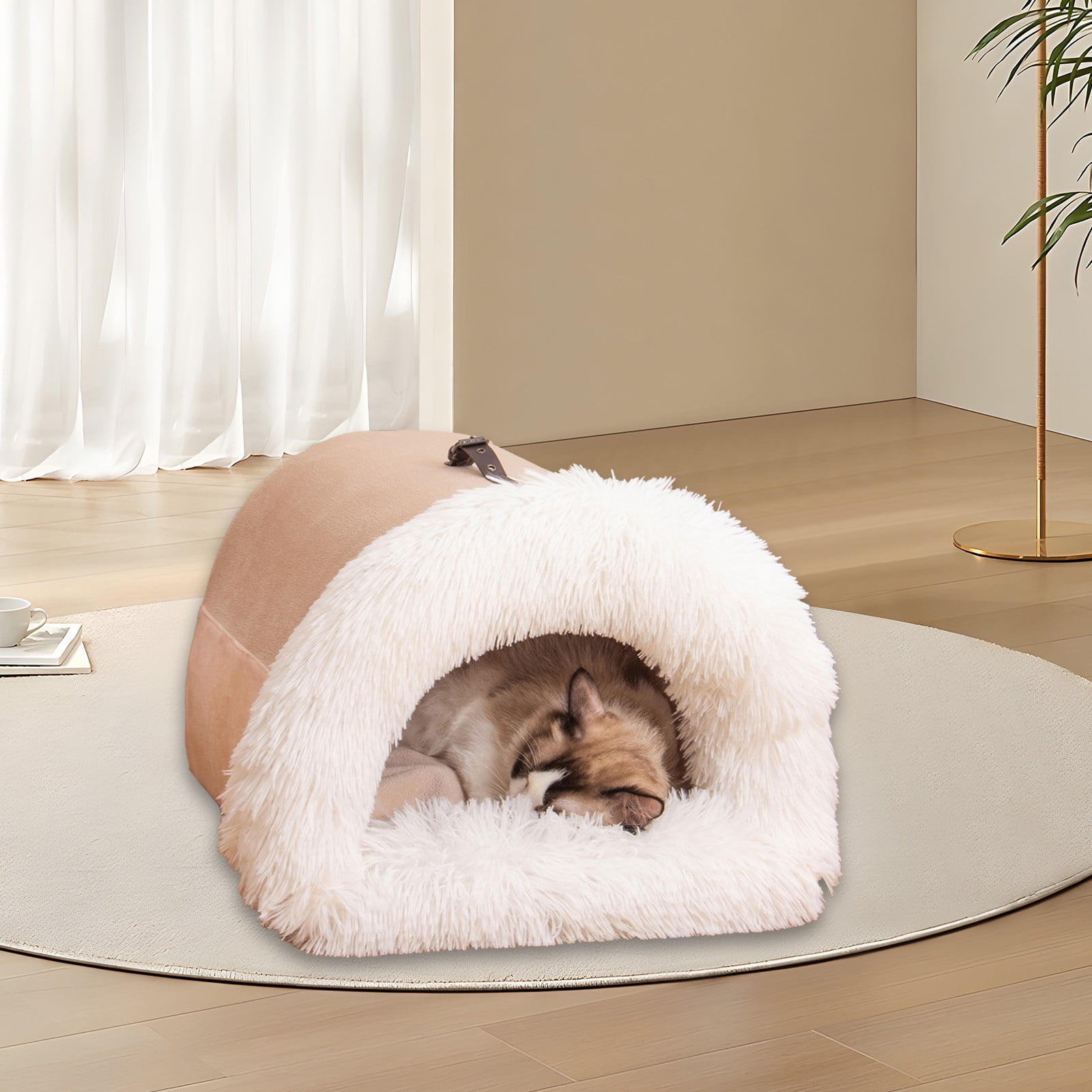 TaTaai 2Pcs Dog Houses Soft Indoor Enclosed Tent Huts Warm Cave Dog Kennel House Type Winter Warm Small Dog Teddy Four Seasons Universal Removable and Washable Dog House Cat Nest Bed Pet Supplies