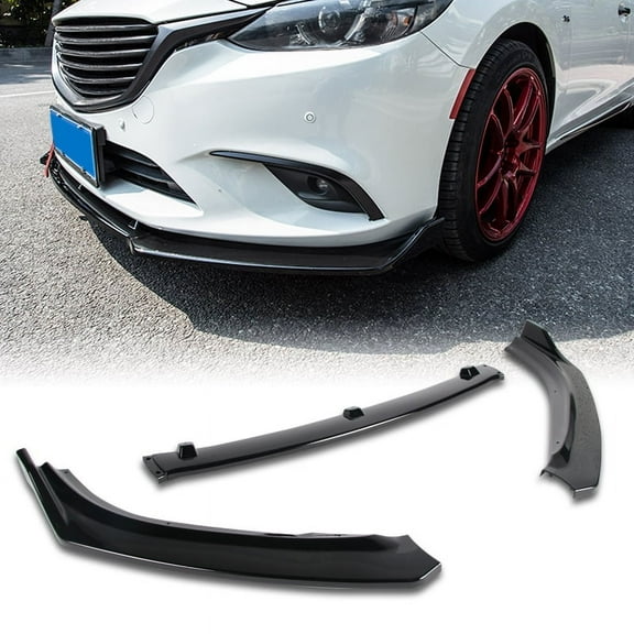 For 2014-2018 Mazda6 Mazda 6 Painted Black Front Bumper Body Kit Spoiler Lip 3PC