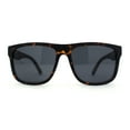 thumbnail image 2 of Mens Sport Rectangle Horn Rim Plastic Dark Black Lens Sunglasses Matte Tortoise, 2 of 4
