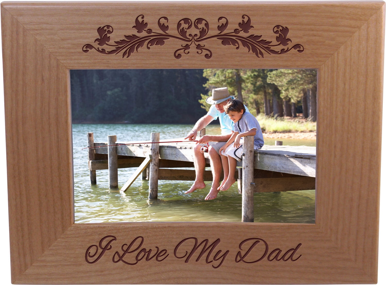 The Love Between a Father and Daughter Last Forever Photo Frame for Dad Husband Birthday Christmas Gift MayAvenue Family Wooden Tabletop Picture Frame 