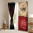 thumbnail image 3 of Homewish Merry Christmas Child Blackout Curtains Set of 2 (52x84 Each), Jungle Reindeer Moose Window Curtains, Retro Western Patchwork Curtains and Drapes, Living Room Curtains Decor, 3 of 6