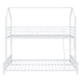 thumbnail image 6 of Metal House Bunk Bed Twin over Full, Can Be Convertible to 2 Beds, Heavy-Duty Metal Bunk Bed Frame with Inclined Ladder and Safety Guardrails, No Box Spring Needed, White, 6 of 9