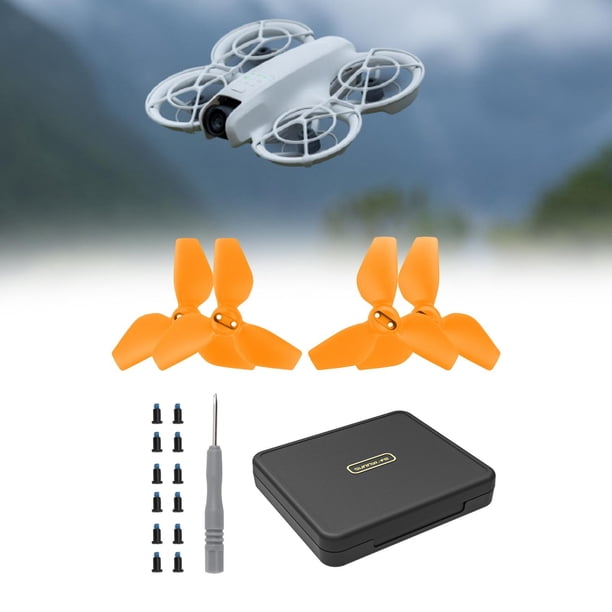 4 piezas de repuesto con tornillos Baoblaze Mini caja Hélices Palas para Neo Naranja