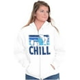 thumbnail image 3 of Sleepy Smurf 80s Cartoon Chillin Out Zip Up Hoodie Men's Women's Brisco Brands M, 3 of 6