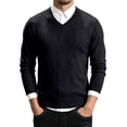thumbnail image 5 of yillto Men's V Neck Sweater Knit Fall Winter Casual Lightweight Long Sleeve Warm Sweaters Clothes, 5 of 6