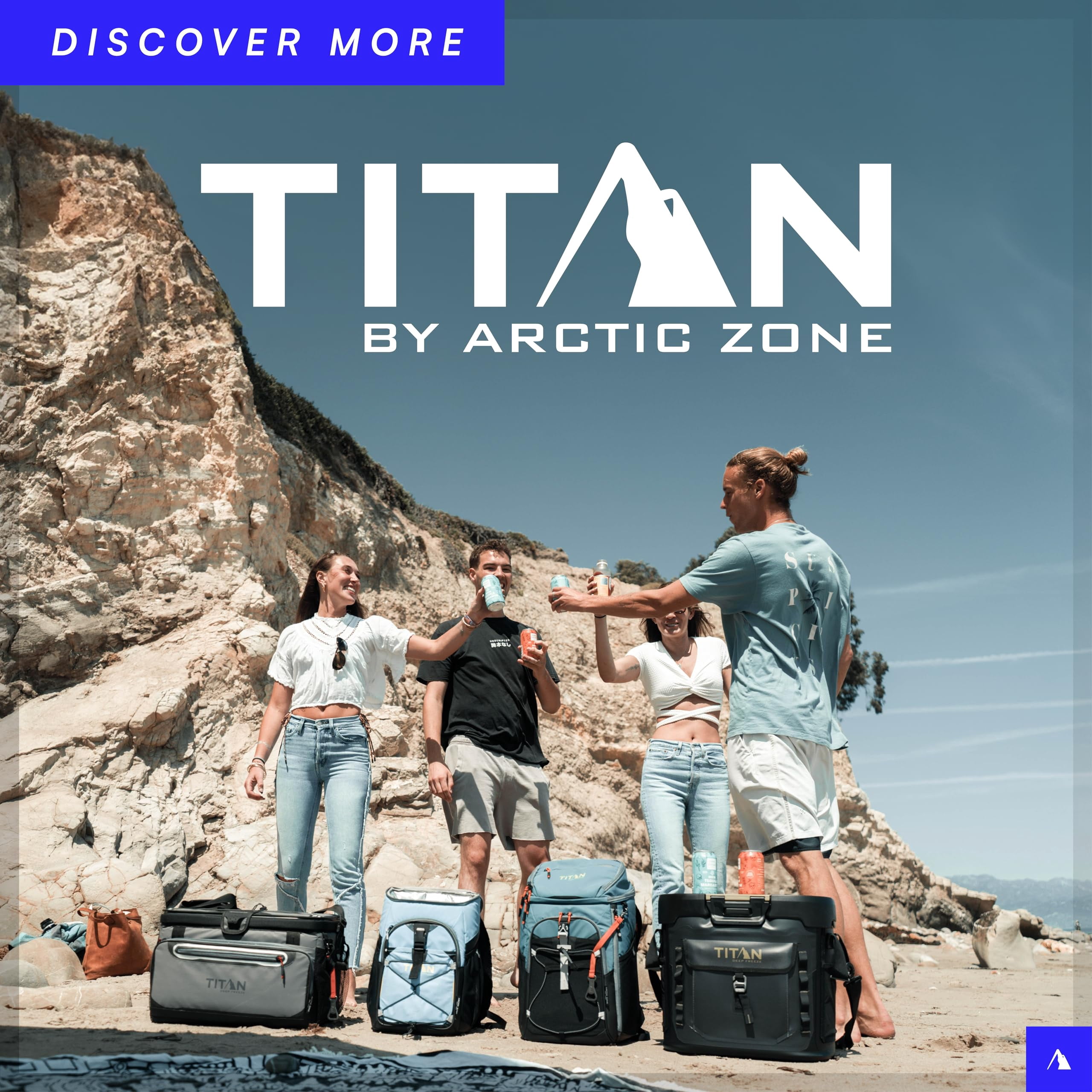 Titan by Arctic Zone 60 Can Collapsible Rolling Cooler, Sharkskin Gray