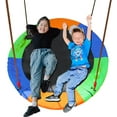 thumbnail image 4 of 40-inch Saucer Swing Outdoor Tree Swing for Kids - Strong Sturdy Tree Round Swings for Backyard Playground Fun - Kids Gift for Birthday, Holidays - Multi-Color, 4 of 10