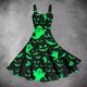 thumbnail image 1 of WILLBEST Vestidos con Curvas para Mujer Vestido de Mujer con Estampado sin Mangas con Tirantes En La Cintura y Falda con Vuelo con Personalidad E Extra Grande, 1 of 3