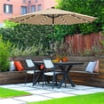 thumbnail image 6 of Yaheetech 10FT Patio Umbrella with 32 Solar LED Lights Tilt and Crank for Outdoor, Tan, 6 of 9