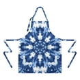 thumbnail image 2 of Indigo Tie Dye Snowflake Apron-Garden Aprons for Women with Pockets-Cotton Linen Waterproof Kitchen Cooking Gardening Aprons Adjustable for Kitchen,Cooking,BBQ and Salon 33x27 Inch, 2 of 7