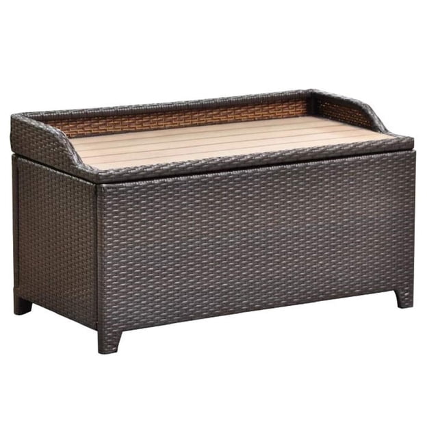 Pemberly Row Banc de Rangement pour Patio en Chocolat