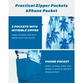 thumbnail image 4 of SURF CUZ Mens Swim Trunks with Compression Liner Quick Dry Swim Shorts 7" Swimming Trunks Stretch Bathing Suit Boardshorts Zipper Pockets Blue Palm Tree Large, 4 of 8