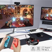 4K Video Capture Card,HD Audio Video Capture,HDM Loop-Out, 1080P 60FPS,2K 30FPS Video Game Capture for Streaming Works for PS5,Switch,Camera,PC,OBS,Black