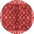 thumbnail image 1 of Ahgly Company Indoor Round Oriental Red Traditional Area Rugs, 5' Round, 1 of 4