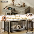 thumbnail image 5 of Waleaf 44 inch Dog Crate Furniture with 2 Storage Drawers,Wooden Dog Kennel for Inside,Tables with Dog Crate for Large Medium Dogs, 5 of 7