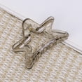 thumbnail image 5 of Unique Bargains 1 Pc Hair Clip Five-pointed Star Pattern Claw Clip 2.36"x1.46"x1.77" Transparent Gray, 5 of 5
