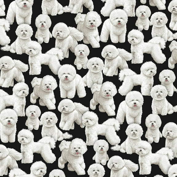 Timeless Treasures Pure Breeds Bichon 100% Cotton Sold by The Yard