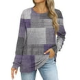 thumbnail image 6 of kytmyeq Women's Sweatshirts Prints Trendy Crewneck Long Sleeve Shirts Color Block Pullover Tops Comfy, 6 of 7