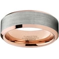 thumbnail image 3 of Metal Masters Mens Tungsten Carbide Wedding Band Ring 8mm Flat Top Brushed Rosetone Pink Comfort-Fit Band 10.5, 3 of 6