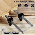 thumbnail image 2 of Adifare 2Pcs Bench Dog Clamps 19/20mm Adjustable Woodworking Bench Clamps with 4 Bench Dogs Stainless Steel Brass Woodworking Clamps Precision Machining Bench Clip for Woodworking, 2 of 6