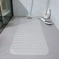 thumbnail image 1 of Alfombrilla de baño antideslizante | Material de PVC | Estilo moderno | Succión al vacío | Lavable a máquina | Textura de secado rápido | 39,37 x 15,75 x 0,2 pulgadas | Blanco, Negro, Transparente, 1 of 6
