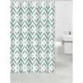 thumbnail image 2 of 14Pc Set Peva S. Curtain + 12 Hooks + Bathmat (Geo Diamond), 2 of 2