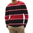 thumbnail image 2 of Men's Fashion Casual Printed Round Neck Long Sleeve T-Shirt Tops Red M, 2 of 5