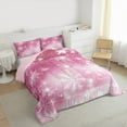 thumbnail image 4 of Manfei Dreamy Pink Snowflake Bedding Comforter Set, Merry Christmas Twin Comforter Sets, Teens Boys Girls Kids Reversible Bedding Set, Lightweight Room Decor, 2pcs, 4 of 9
