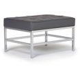 thumbnail image 3 of Studio Designs Ashlar Square, Tufted Ottoman in Smoke-Gray Bonded Leather, 3 of 3