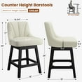 thumbnail image 2 of LainTene 26" Swivel Bar Stools with Backs, 26" Counter Height Bar Stools, Extra Upholstered Counter Barstools with Square Solid Wood Legs for Kitchen Island, Dining Room, 2 of 10