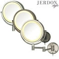 thumbnail image 4 of Jerdon 8.5 inch Diameter Wall-Mounted Lighted Makeup Mirror with 8X-1X Magnification, Nickel Finish, Plug In-Model HL75N, 4 of 5