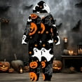thumbnail image 2 of HNMKIU Halloween Family Matching Pajama Sets Parent Child Cosplay Romper With Hood Zipper Cute Cartoon Print Piece Jumpsuit For Boys Girls Toddlers, 2 of 6