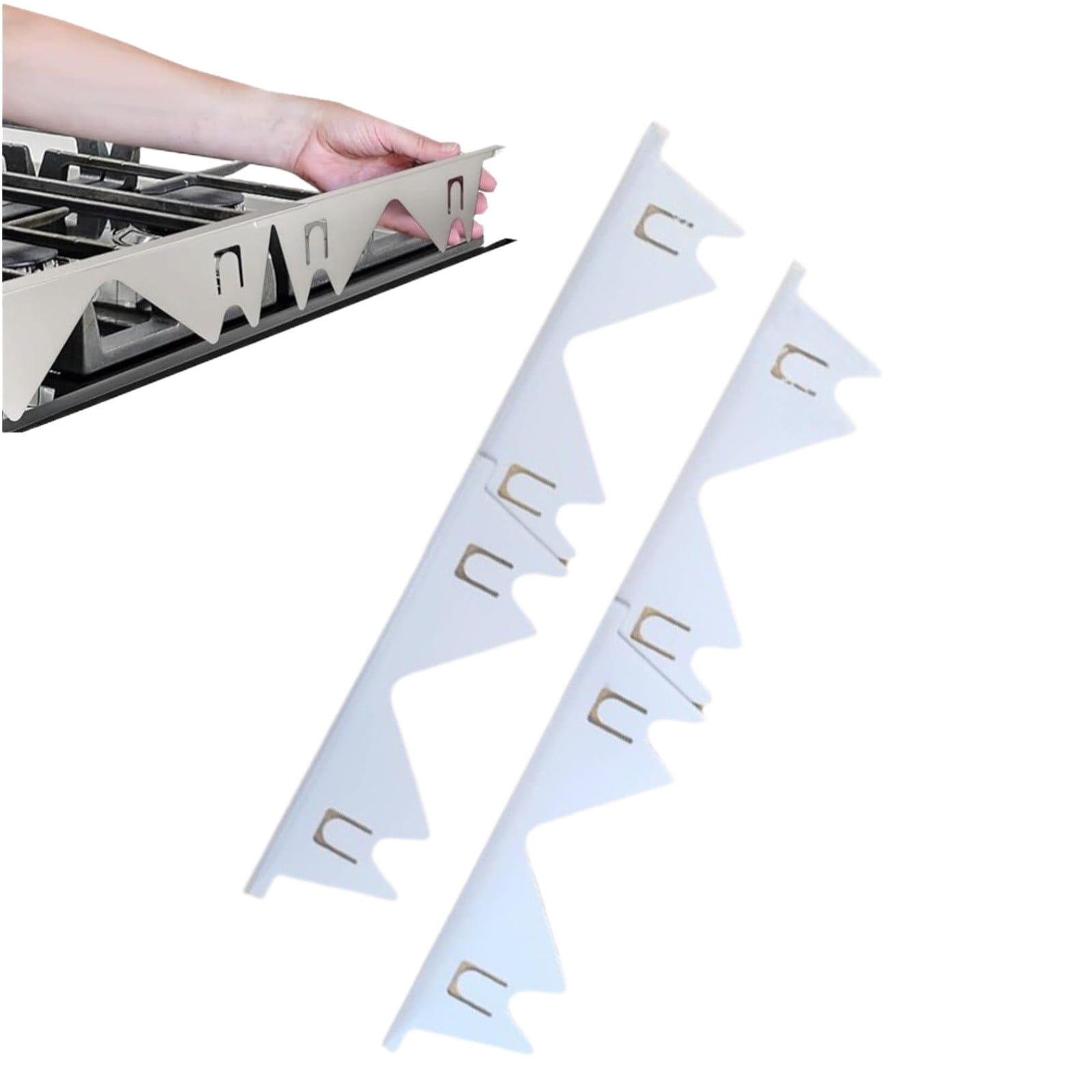 ZMKIAG Stainless Steel Stove Gap Covers (2PCS),Stove Gap Filler,Range Trim Kit,Stove Guard for Kitchen Oven Gap Between Stovetop and Counter, Easy-Clean Kitchen Safety Accessory