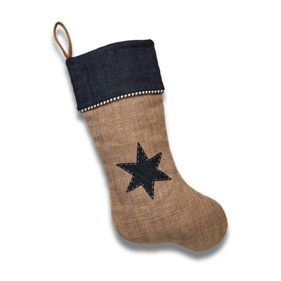 Jute Stocking with Dress Denim Star
