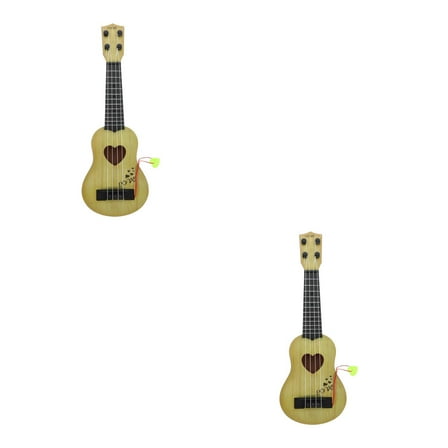 2 PCS Children’s Ukulele Four-stringed Instrument Beige Color Toddler Baby