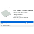 thumbnail image 2 of Cabin Air Filter - Compatible with 2011 - 2017 Hyundai Azera 3.3L V6 2012 2013 2014 2015 2016, 2 of 2