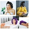 thumbnail image 2 of Vongem 3 Pack Satin Sleeping Bonnet, Silk Bonnet for Sleeping Women,Large Satin Sleep Bonnet with Long Strap, Adjustable Sleep Cap Hair Bonnet for Women & Men, Black+Purple+pink, 2 of 7