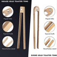 thumbnail image 3 of 2 Pieces Magnetic Bamboo Toaster Tongs 8.7 Inch Wooden Kitchen Toast Tongs for Cooking, Natural Bam, 3 of 5