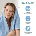 thumbnail image 5 of REGALWOVEN 1 Pack Oversized Cotton Bath Towel, Ultra Soft & Highly Absorbent Solid Striped for Home, Hotel, Spa, Travel, Gym Light Blue 55" x 28", 5 of 6