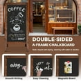 thumbnail image 3 of Double-Sided Magnetic Chalkboard 40"x20", Solid Pine Wood Freestanding Sandwich Board for Cafes, Restaurants, Weddings (Rustic Brown), 3 of 16