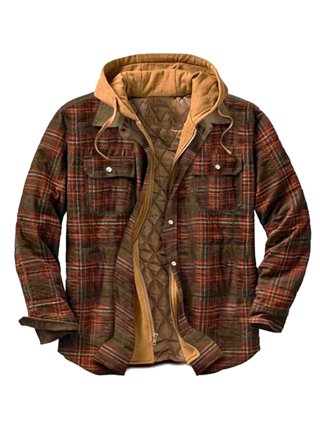 men's shirt jacket with hood