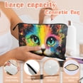 thumbnail image 4 of Makeup Bag Small Toilet Cosmetic Bags Travel Makeup Case Waterproof for Women Girls 6.7X9.45inches - Exquisite Paint - Splattered Cat, 4 of 7