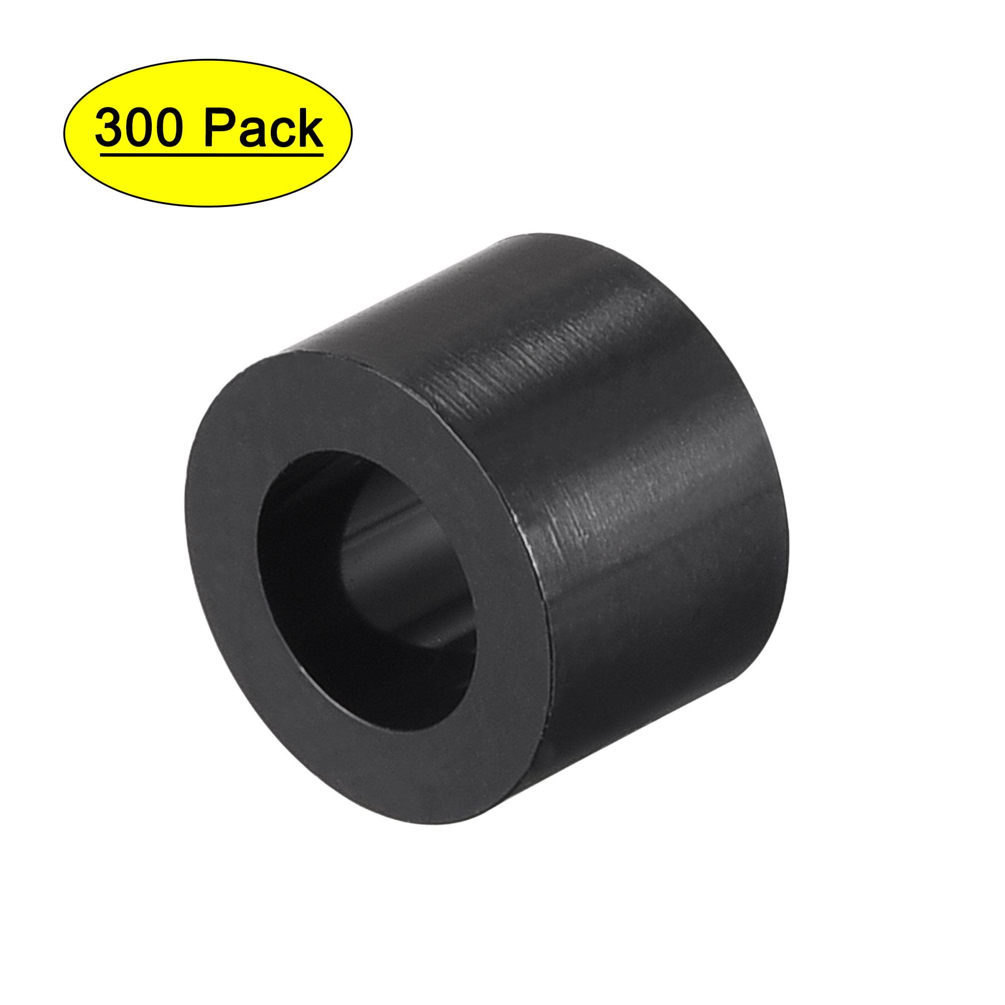 uxcell Nylon Round Spacer Washer 4.2mm ID 7mm OD 4mm Height for M4 Screws Black 100Pcs 