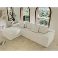thumbnail image 6 of 104" Boneless Couch, Sectional Couches for Living Room, White Modern Sectional Sofa with L-Shape Chaise, Deep Seat Upholstered, No Assembly Required, 6 of 9