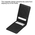 thumbnail image 4 of Uxcell Vertical Magnetic Folded 5 Card Slots PU ID Badge Holder with Lanyard Black, 4 of 5