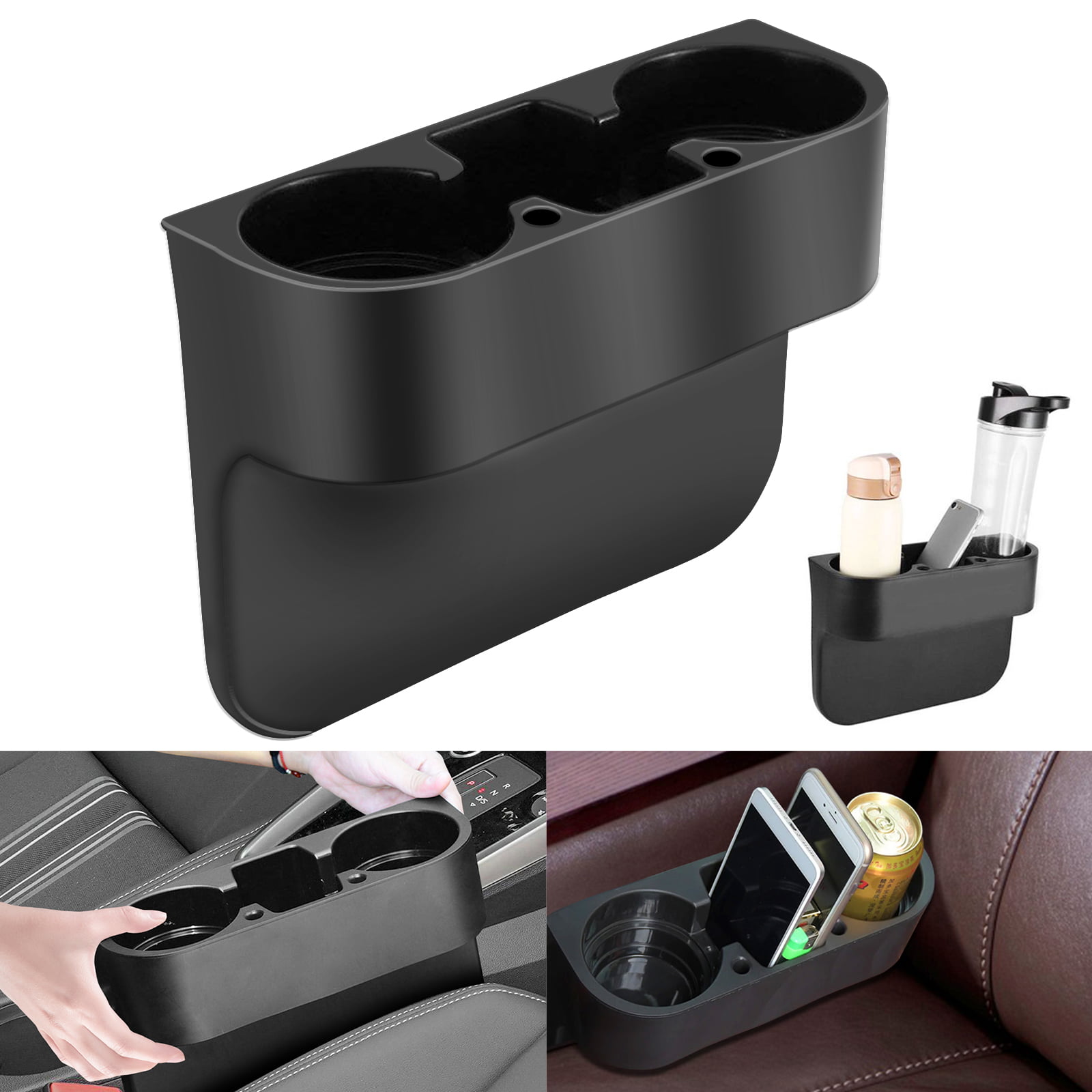 Car Seat Seam Gap Wedge Drink Black Cup Holder Drink Mount Stand Storage 