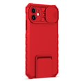 thumbnail image 5 of JTCASES for iPhone 11 Case, Sliding Camera Cover & Foldable Kickstand Shockproof Corners Anti-fall Rugged Anti-slip PC TPU Heavy Duty Protective Hybitd Shell - Red, 5 of 12