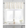 thumbnail image 2 of Cream Striped Linen Curtain Valance for Bedroom/Bathroom/Kitchen/Living/Dining Room Window,Geometric White Vertical Stripes Minimalist Pocket Topper Drapes Decorative Cafe Drapery Panel 54"x18", 2 of 6